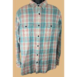 Orvis Mens Classic Fit Button-Up Shirt Medium Pink Plaid